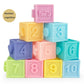 Baby blocks touch toys soft cubes for children montessori bebe kids Toy Building Blocks 3D Massage Rubber Vinyl bath Squeeze Toy