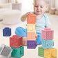 Baby blocks touch toys soft cubes for children montessori bebe kids Toy Building Blocks 3D Massage Rubber Vinyl bath Squeeze Toy