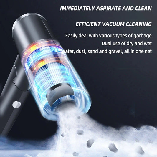 9000Pa Wireless Car Mounted Vacuum Cleaner 120W High-power Car Household Dual-Purpose Vacuum Cleaner Mini Portable Cleaning Tool